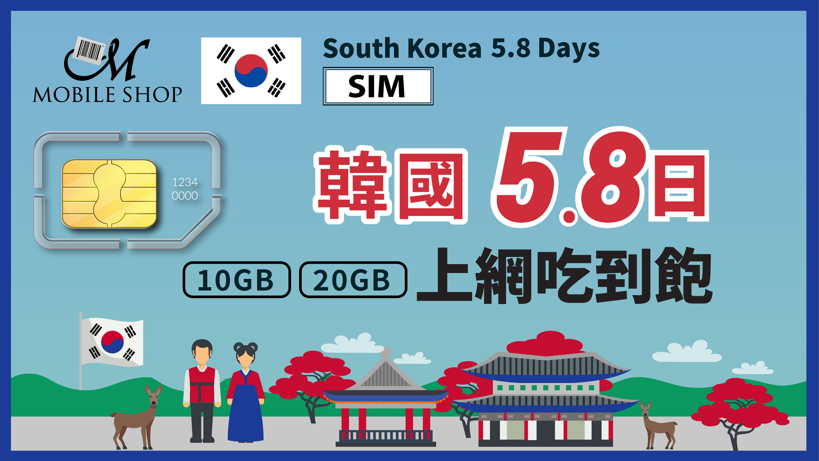 SIM Korea 5. 8 days unlimited data